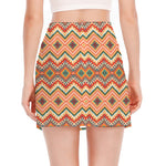 Geometric Navajo Pattern Print Side Slit Mini Skirt
