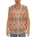 Geometric Navajo Pattern Print Sleeveless Baseball Jersey
