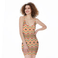 Geometric Navajo Pattern Print Sleeveless Bodycon Dress