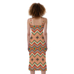 Geometric Navajo Pattern Print Slim Fit Midi Cami Dress