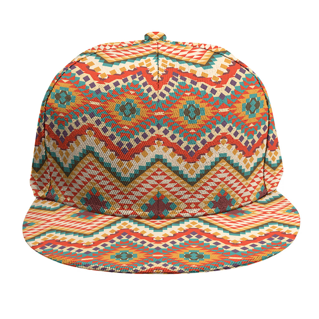 Geometric Navajo Pattern Print Snapback Cap