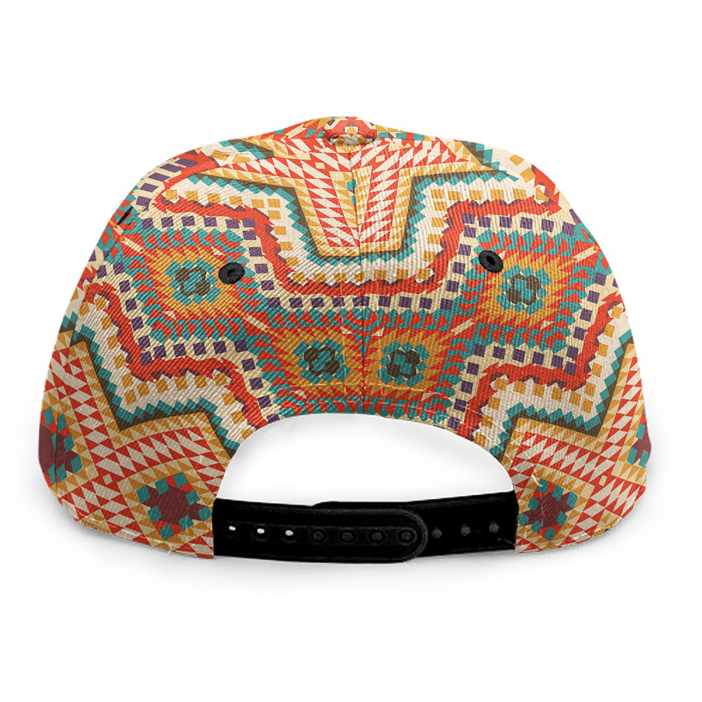 Geometric Navajo Pattern Print Snapback Cap