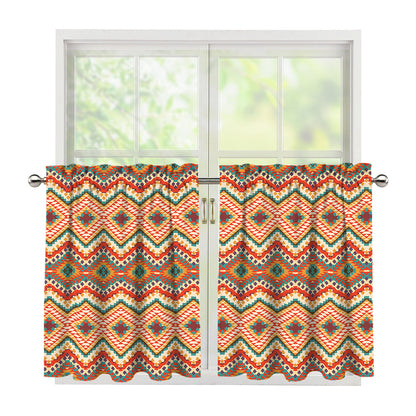 Geometric Navajo Pattern Print Tier Curtains