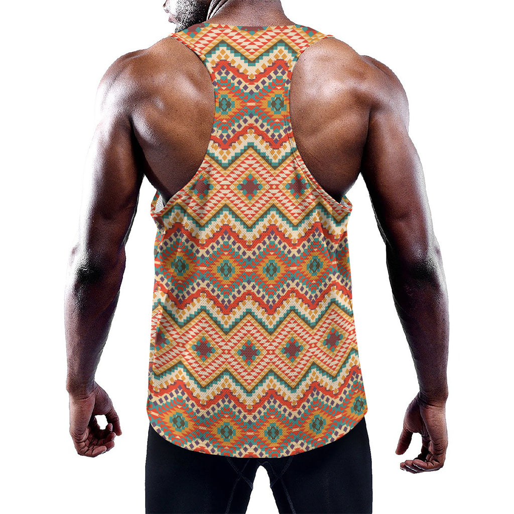 Geometric Navajo Pattern Print Training Tank Top