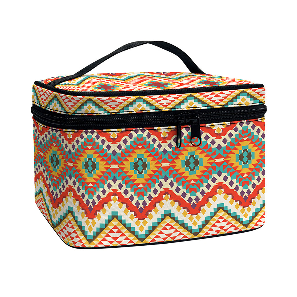Geometric Navajo Pattern Print Travel Makeup Bag