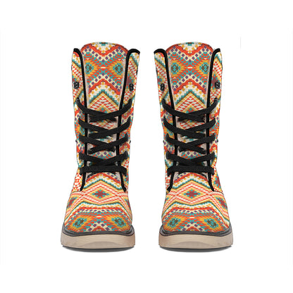 Geometric Navajo Pattern Print Winter Boots