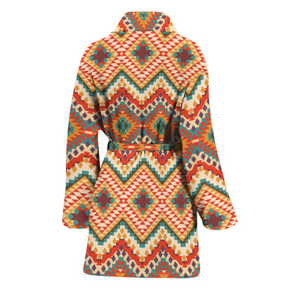 Geometric Navajo Pattern Print Women's Bathrobe