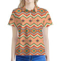 Geometric Navajo Pattern Print Women's Polo Shirt