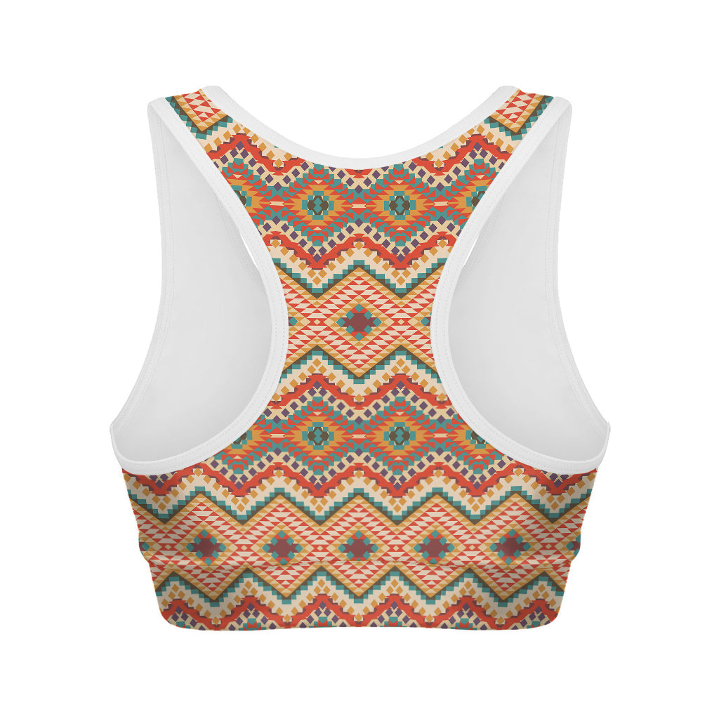 Geometric Navajo Pattern Print Women's Sports Bra