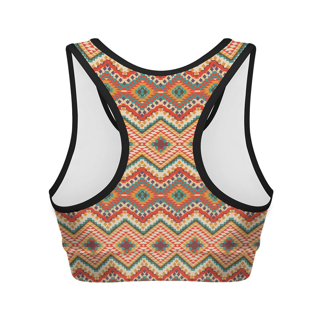 Geometric Navajo Pattern Print Women's Sports Bra