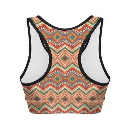Geometric Navajo Pattern Print Women's Sports Bra