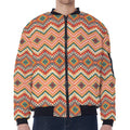 Geometric Navajo Pattern Print Zip Sleeve Bomber Jacket