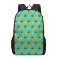 Geometric Pineapple Pattern Print 17 Inch Backpack