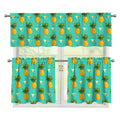 Geometric Pineapple Pattern Print 3 Piece Kitchen Curtains