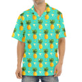 Geometric Pineapple Pattern Print Aloha Shirt
