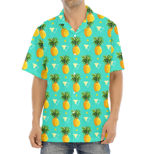 Geometric Pineapple Pattern Print Aloha Shirt