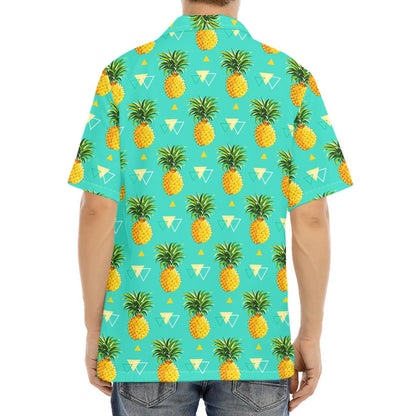 Geometric Pineapple Pattern Print Aloha Shirt