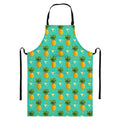 Geometric Pineapple Pattern Print Bib Apron With Pocket