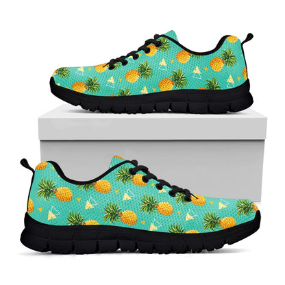 Geometric Pineapple Pattern Print Black Running Shoes