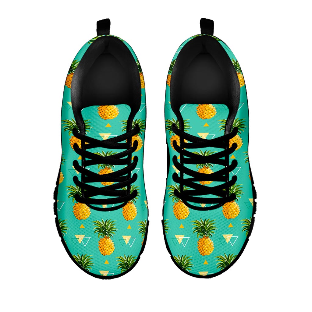 Geometric Pineapple Pattern Print Black Running Shoes