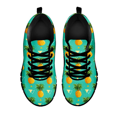 Geometric Pineapple Pattern Print Black Running Shoes