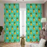 Geometric Pineapple Pattern Print Blackout Pencil Pleat Curtains