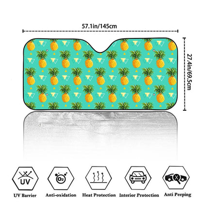 Geometric Pineapple Pattern Print Car Windshield Sun Shade