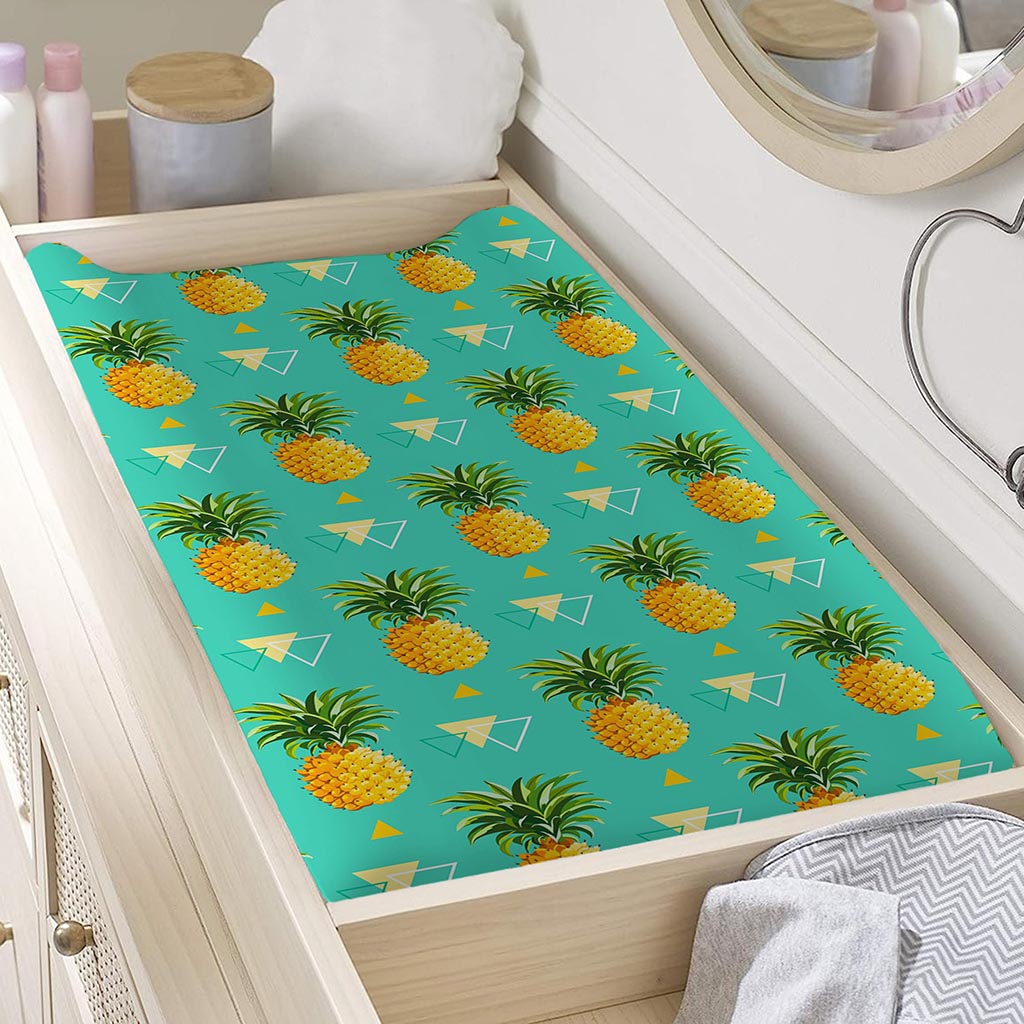 Geometric Pineapple Pattern Print Changing Pad Cover