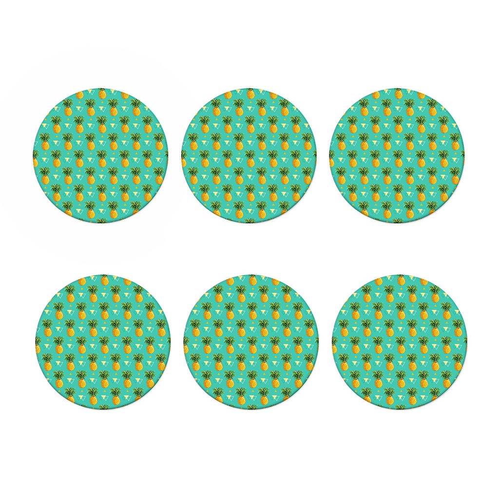 Geometric Pineapple Pattern Print Coaster Set