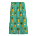 Geometric Pineapple Pattern Print Cotton Front Slit Maxi Skirt