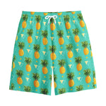 Geometric Pineapple Pattern Print Cotton Shorts