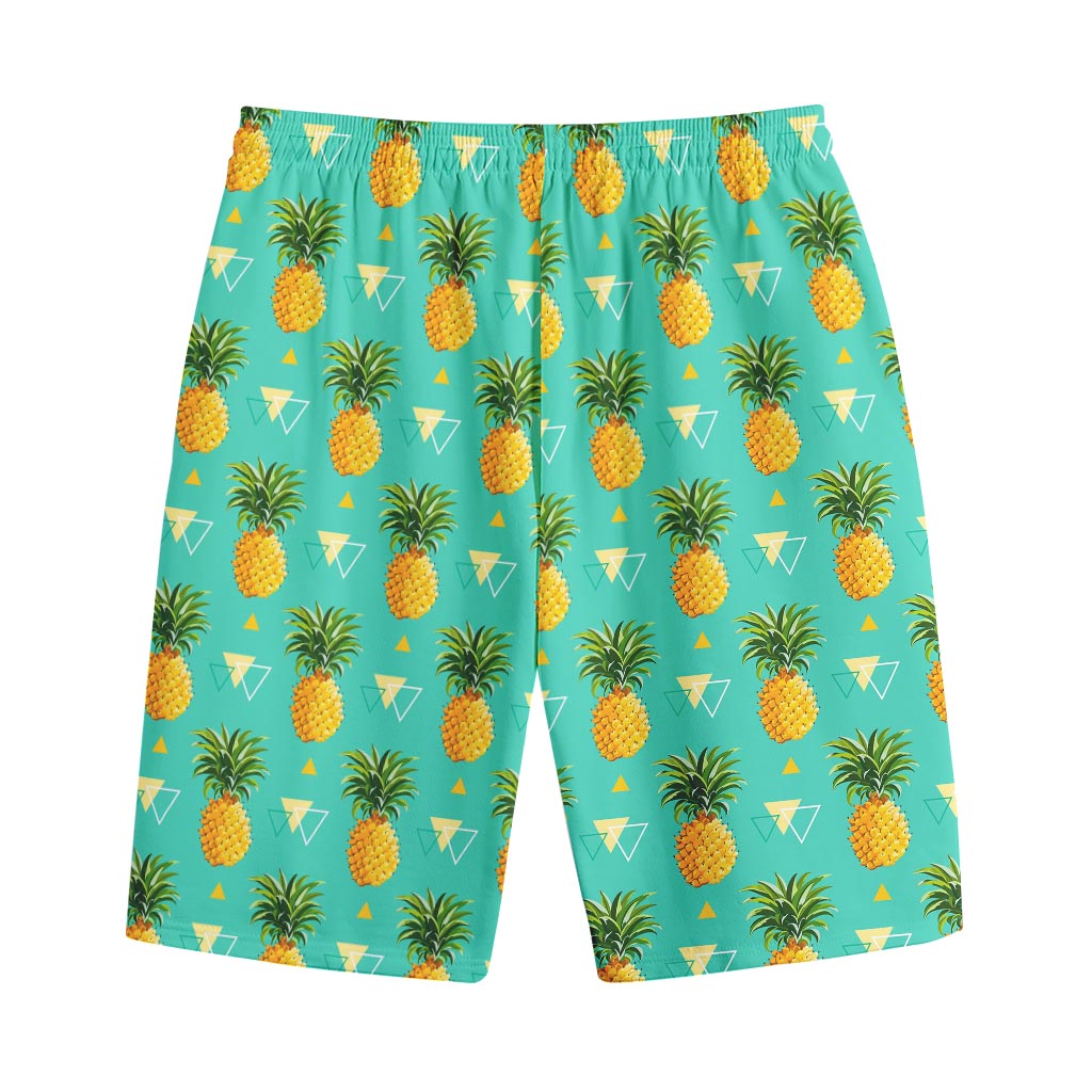 Geometric Pineapple Pattern Print Cotton Shorts