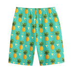 Geometric Pineapple Pattern Print Cotton Shorts