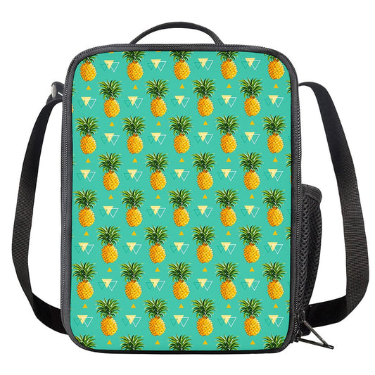Geometric Pineapple Pattern Print Crossbody Lunch Bag