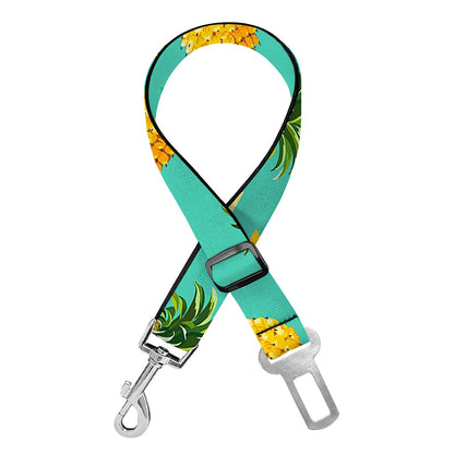 Geometric Pineapple Pattern Print Dog Seat Belt