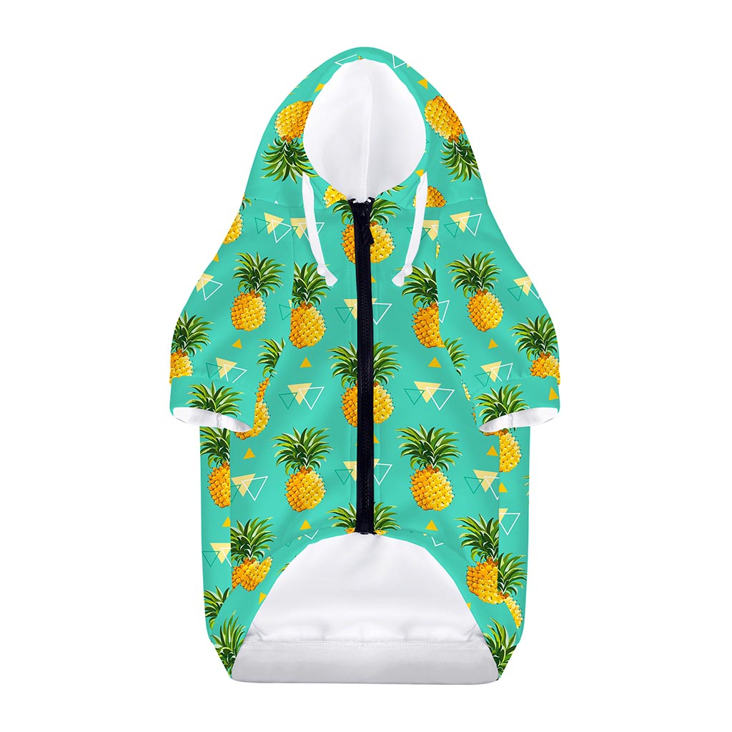 Geometric Pineapple Pattern Print Dog Zip Up Hoodie