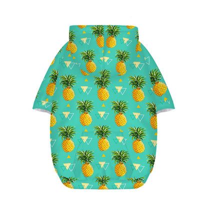 Geometric Pineapple Pattern Print Dog Zip Up Hoodie