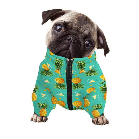 Geometric Pineapple Pattern Print Dog Zip Up Jacket