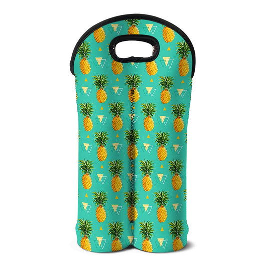 Geometric Pineapple Pattern Print Double Neoprene Wine Tote