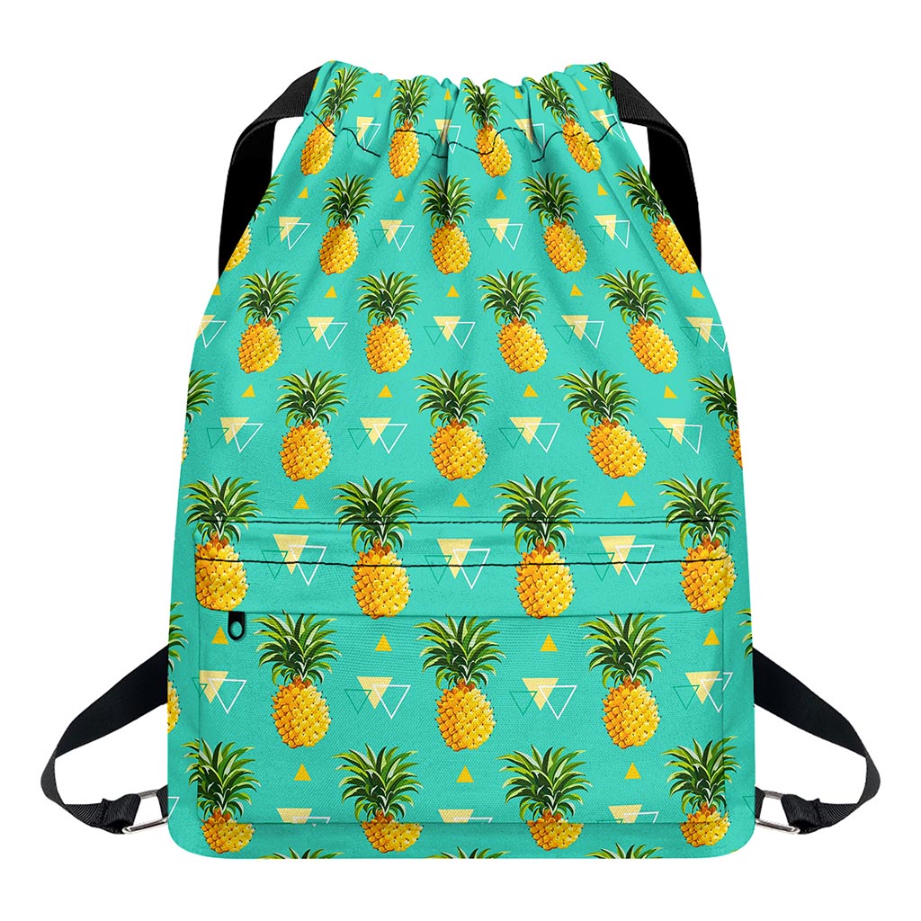 Geometric Pineapple Pattern Print Drawstring Backpack