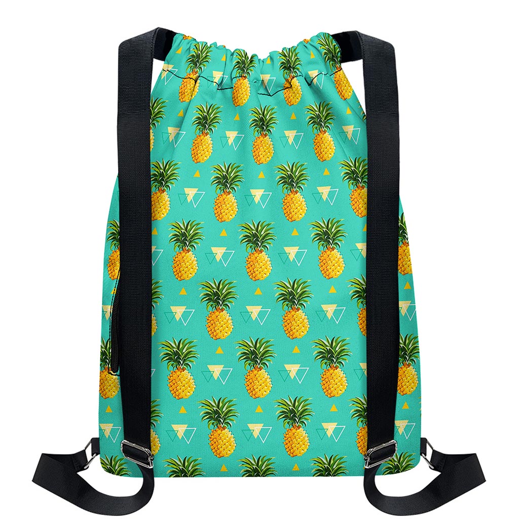 Geometric Pineapple Pattern Print Drawstring Backpack