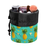 Geometric Pineapple Pattern Print Drawstring Makeup Bag