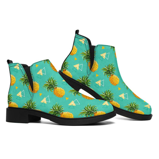 Geometric Pineapple Pattern Print Flat Ankle Boots