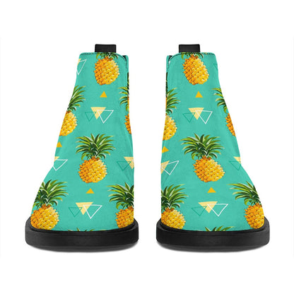 Geometric Pineapple Pattern Print Flat Ankle Boots