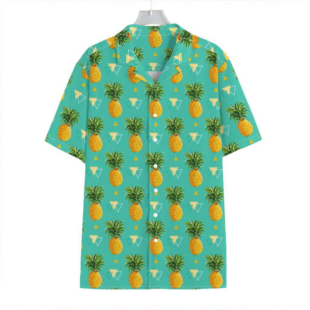 Geometric Pineapple Pattern Print Hawaiian Shirt