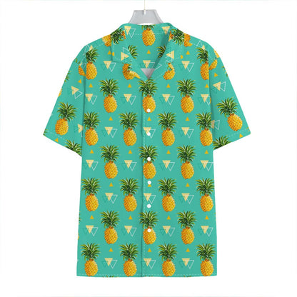 Geometric Pineapple Pattern Print Hawaiian Shirt