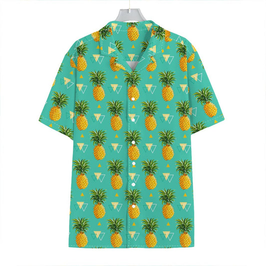 Geometric Pineapple Pattern Print Hawaiian Shirt
