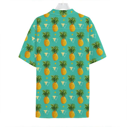 Geometric Pineapple Pattern Print Hawaiian Shirt