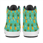 Geometric Pineapple Pattern Print High Top Leather Sneakers
