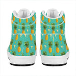 Geometric Pineapple Pattern Print High Top Leather Sneakers